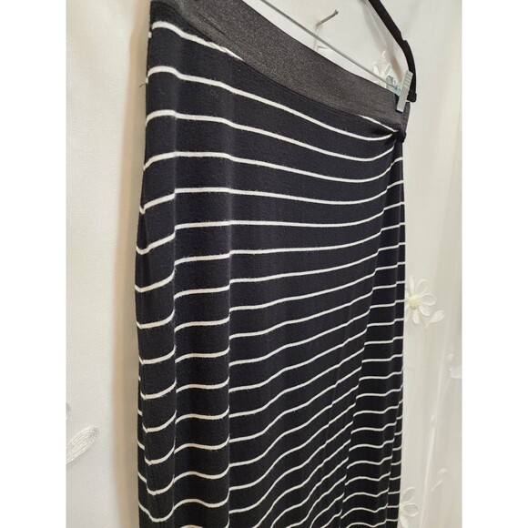 Old Navy Womens Black Medium Maxi Skirt Classic Striped High Waist Stretchy Fall - Picture 3 of 16